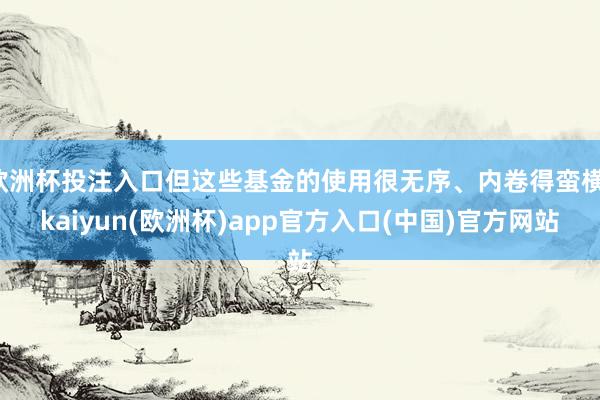 欧洲杯投注入口但这些基金的使用很无序、内卷得蛮横-kaiyun(欧洲杯)app官方入口(中国)官方网站