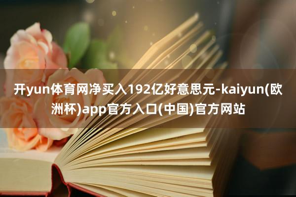 开yun体育网净买入192亿好意思元-kaiyun(欧洲杯)app官方入口(中国)官方网站