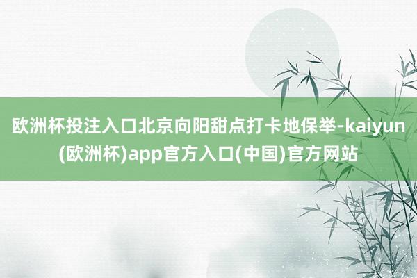 欧洲杯投注入口北京向阳甜点打卡地保举-kaiyun(欧洲杯)app官方入口(中国)官方网站