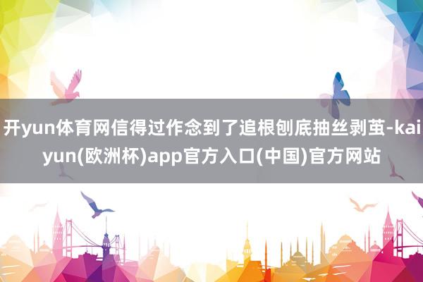 开yun体育网信得过作念到了追根刨底抽丝剥茧-kaiyun(欧洲杯)app官方入口(中国)官方网站