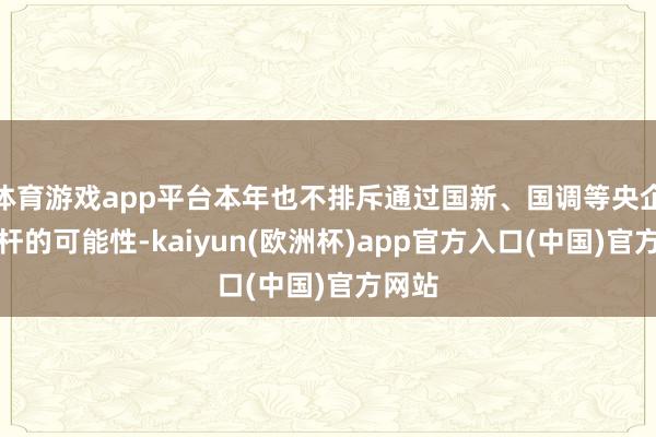 体育游戏app平台本年也不排斥通过国新、国调等央企加杠杆的可能性-kaiyun(欧洲杯)app官方入口(中国)官方网站