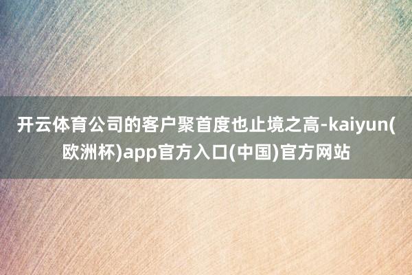 开云体育公司的客户聚首度也止境之高-kaiyun(欧洲杯)app官方入口(中国)官方网站