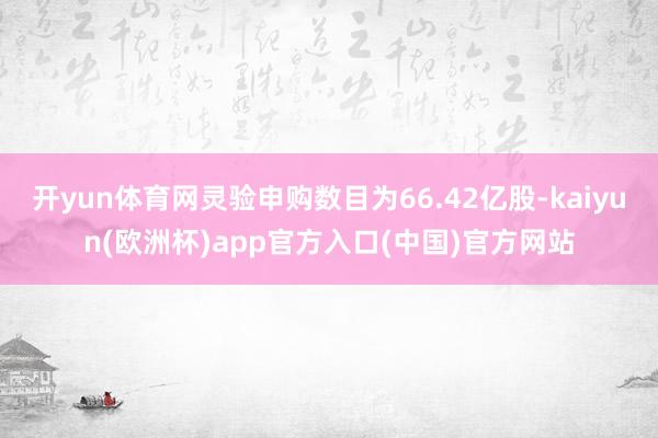 开yun体育网灵验申购数目为66.42亿股-kaiyun(欧洲杯)app官方入口(中国)官方网站