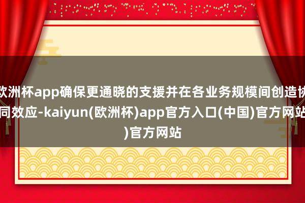 欧洲杯app确保更通晓的支援并在各业务规模间创造协同效应-kaiyun(欧洲杯)app官方入口(中国)官方网站
