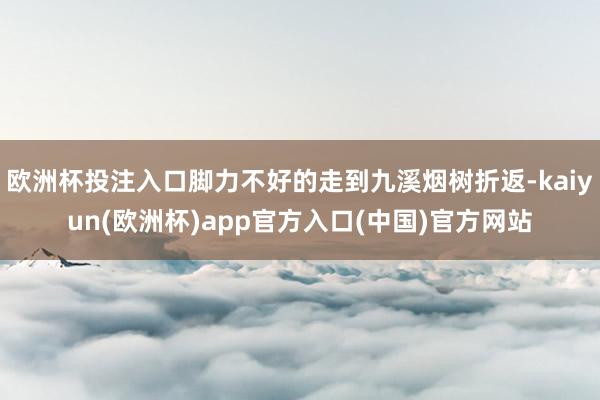欧洲杯投注入口脚力不好的走到九溪烟树折返-kaiyun(欧洲杯)app官方入口(中国)官方网站