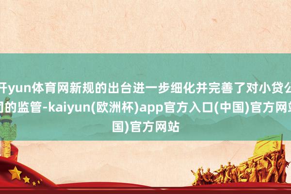 开yun体育网新规的出台进一步细化并完善了对小贷公司的监管-kaiyun(欧洲杯)app官方入口(中国)官方网站