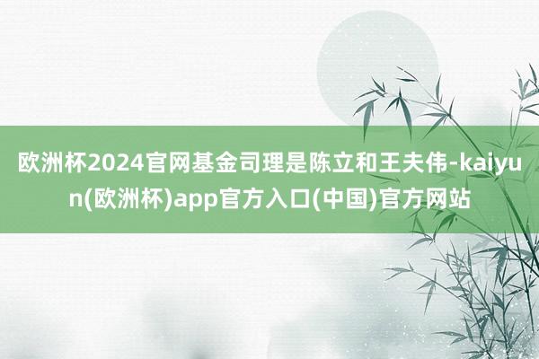 欧洲杯2024官网基金司理是陈立和王夫伟-kaiyun(欧洲杯)app官方入口(中国)官方网站