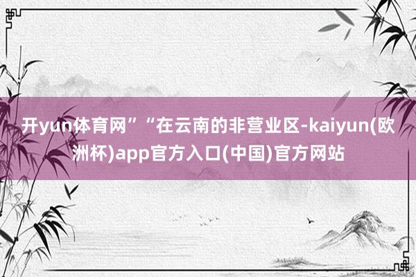 开yun体育网”“在云南的非营业区-kaiyun(欧洲杯)app官方入口(中国)官方网站