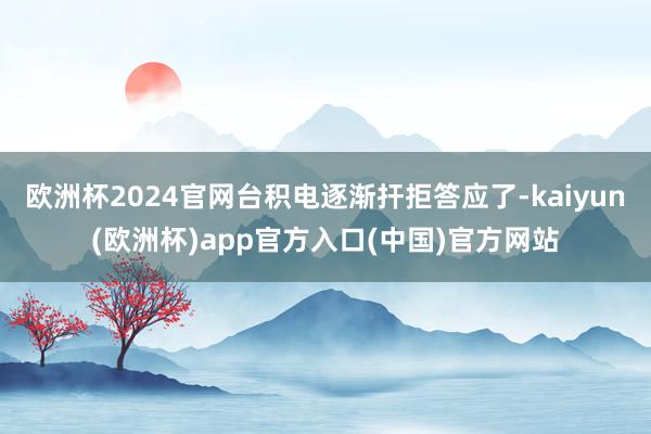 欧洲杯2024官网台积电逐渐扞拒答应了-kaiyun(欧洲杯)app官方入口(中国)官方网站