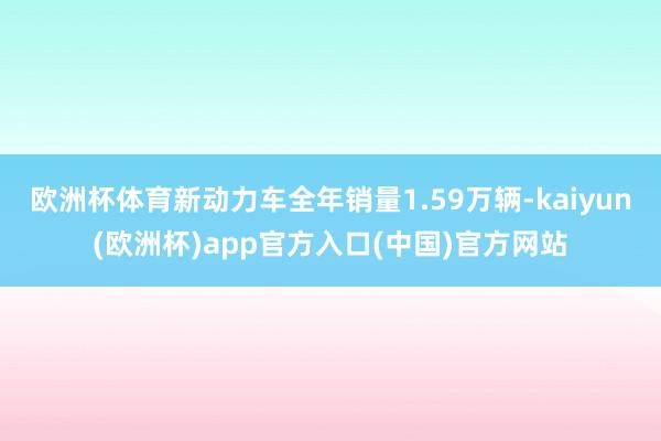 欧洲杯体育新动力车全年销量1.59万辆-kaiyun(欧洲杯)app官方入口(中国)官方网站