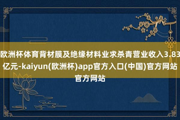 欧洲杯体育背材膜及绝缘材料业求杀青营业收入3.83亿元-kaiyun(欧洲杯)app官方入口(中国)官方网站