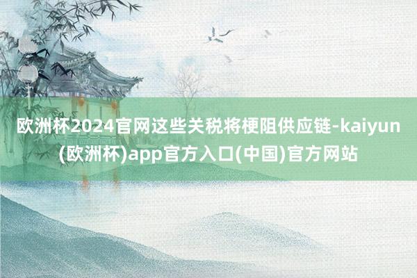欧洲杯2024官网这些关税将梗阻供应链-kaiyun(欧洲杯)app官方入口(中国)官方网站