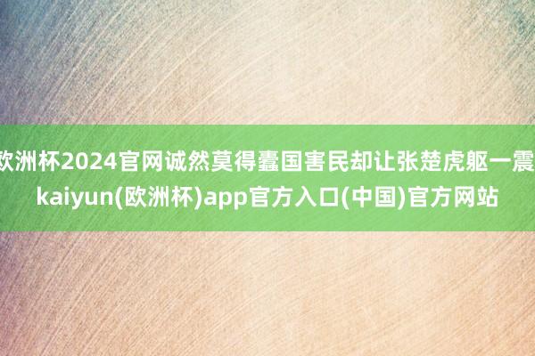 欧洲杯2024官网诚然莫得蠹国害民却让张楚虎躯一震-kaiyun(欧洲杯)app官方入口(中国)官方网站