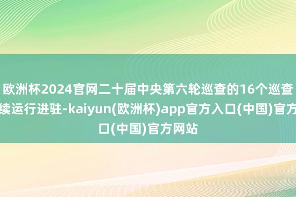 欧洲杯2024官网二十届中央第六轮巡查的16个巡查组陆续运行进驻-kaiyun(欧洲杯)app官方入口(中国)官方网站