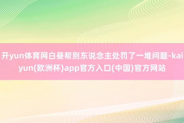 开yun体育网白昼帮别东说念主处罚了一堆问题-kaiyun(欧洲杯)app官方入口(中国)官方网站