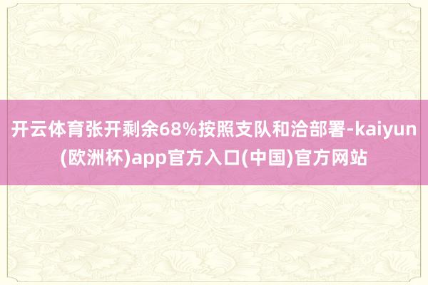 开云体育张开剩余68%按照支队和洽部署-kaiyun(欧洲杯)app官方入口(中国)官方网站