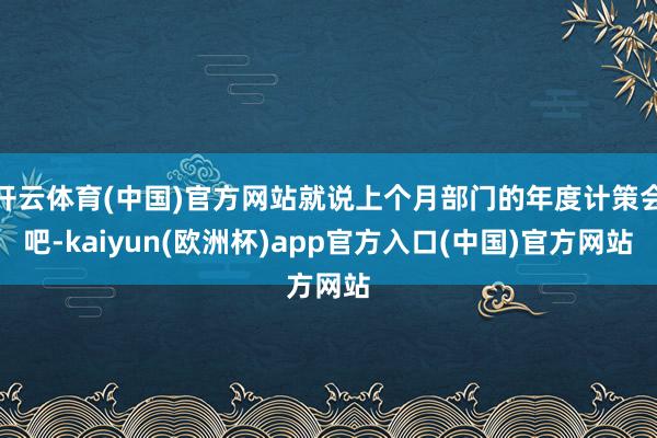 开云体育(中国)官方网站就说上个月部门的年度计策会吧-kaiyun(欧洲杯)app官方入口(中国)官方网站