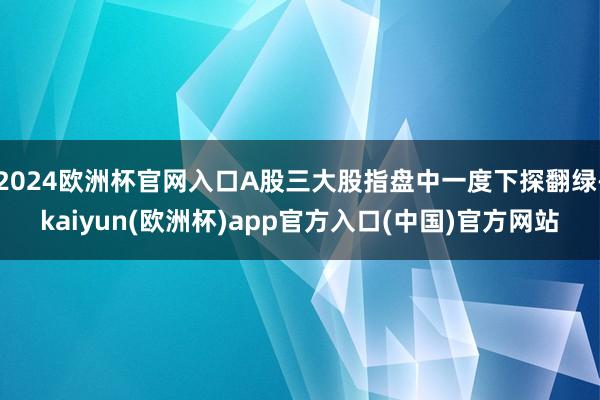2024欧洲杯官网入口A股三大股指盘中一度下探翻绿-kaiyun(欧洲杯)app官方入口(中国)官方网站