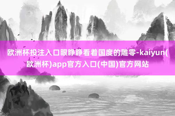 欧洲杯投注入口眼睁睁看着国度的雕零-kaiyun(欧洲杯)app官方入口(中国)官方网站