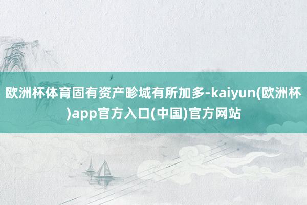 欧洲杯体育固有资产畛域有所加多-kaiyun(欧洲杯)app官方入口(中国)官方网站