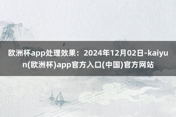 欧洲杯app处理效果：2024年12月02日-kaiyun(欧洲杯)app官方入口(中国)官方网站