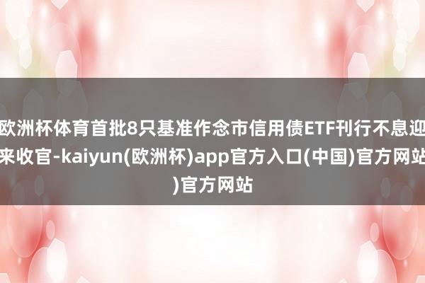 欧洲杯体育首批8只基准作念市信用债ETF刊行不息迎来收官-kaiyun(欧洲杯)app官方入口(中国)官方网站