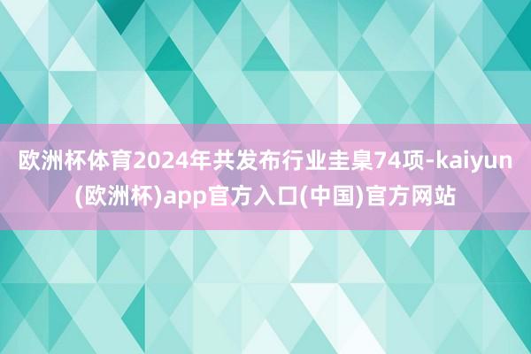 欧洲杯体育2024年共发布行业圭臬74项-kaiyun(欧洲杯)app官方入口(中国)官方网站