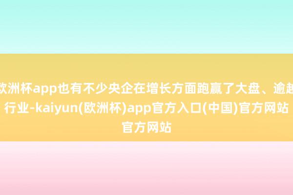 欧洲杯app也有不少央企在增长方面跑赢了大盘、逾越行业-kaiyun(欧洲杯)app官方入口(中国)官方网站