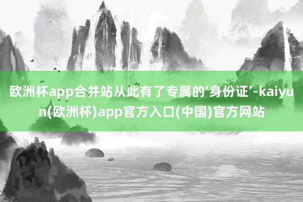 欧洲杯app合并站从此有了专属的‘身份证’-kaiyun(欧洲杯)app官方入口(中国)官方网站